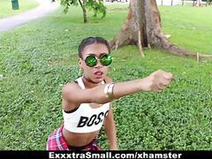 Cumshotti presents: Exxxtrasmall - cute tiny ebony bounces on big cock