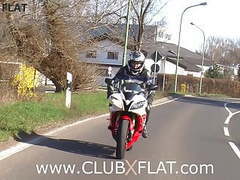 Cumshotti presents: Clubxflat-  biker babe towed after breakdown