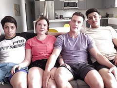 Cumshotti presents: Crazy teen 4some. ass splitting huge cock and rimming!
