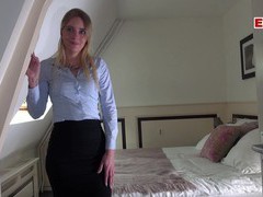 Cumshotti presents: German female real estate agent secretary in pantyhose fuck