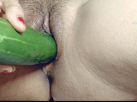 Cumshotti presents: I can't get any where big black cock so my small pussy fucked by big cucumber  in hindi