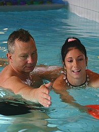 Cumshotti presents: Brunette teenage beauty fucked by a horny swim teaching paps
