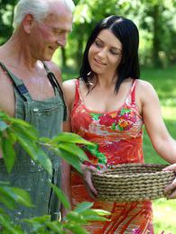 Cumshotti presents: Beautiful brunette babe enjoys a senior his stiffy cock