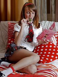 Cumshotti presents: Dirty little brunette chick fucks her pussy with a big dildo