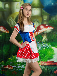 Cumshotti presents: Very hot blonde teen beauty in an adorable outfit slowly takes it off to reveal her nice and perky boobs