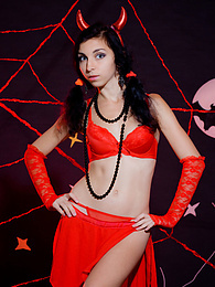 Cumshotti presents: Only one look in the eyes of this fantastic slim teen will tell that she is a little devil inside. No further costume is needed.