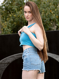 Cumshotti presents: Beautiful Brunette Teen Hazel Shows Off Her Hairy Pussy and Masturbates Outdoors.