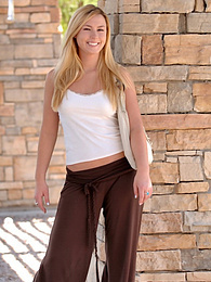 Cumshotti presents: Light-Haired american cutie Summer Solstice removes her clothes and toys her twat